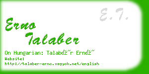 erno talaber business card